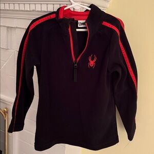 Spyder Black and Red Quarter-Zip Top